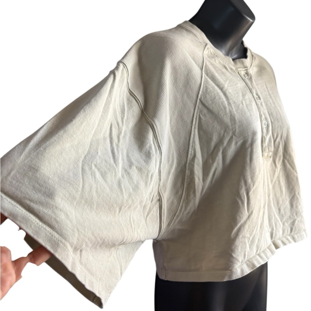 Zara Cream Crop Top oversized sz small - Picture 6 of 8